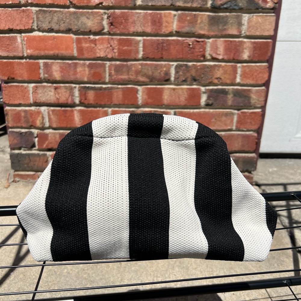 Chic Striped Black and White Clutch